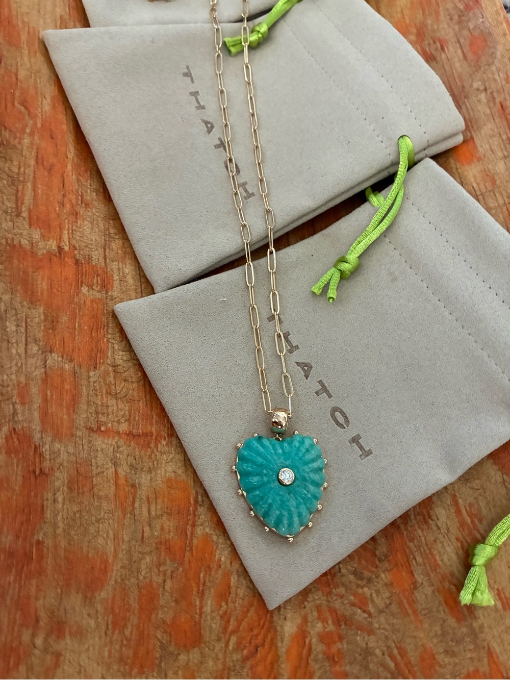Thatch Malene Amazonite Heart Bail Charm - Picture 2 of 8
